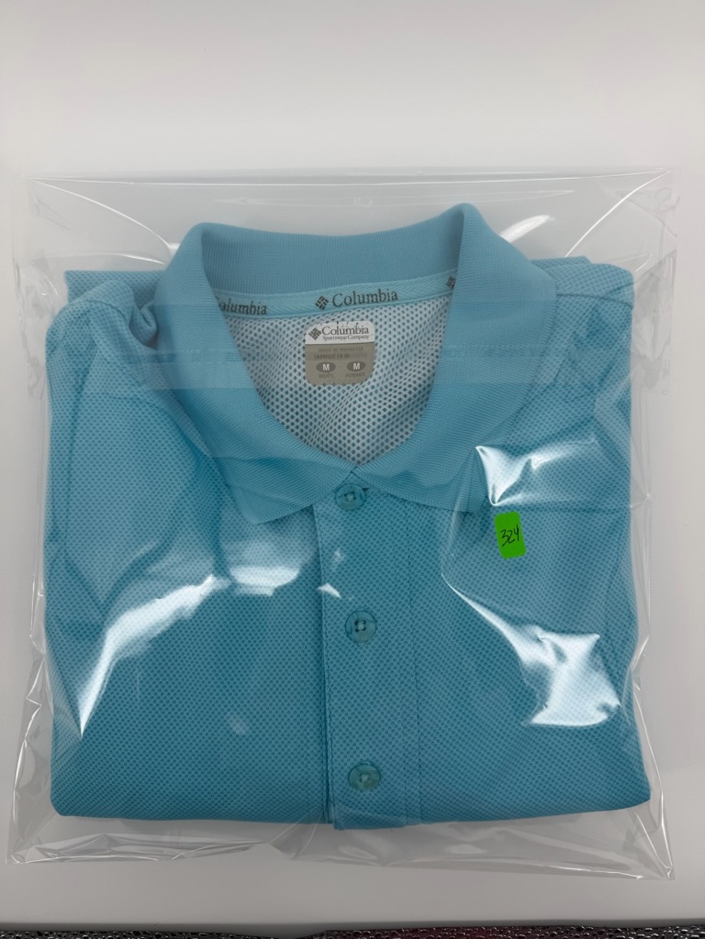 Columbia Light Blue Mesh Short-Sleeve Polo vented Men’s M
